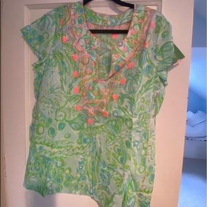 NWT Lilly Pulitzer Sea Breeze tunic in Any Fins Possible sz Lg